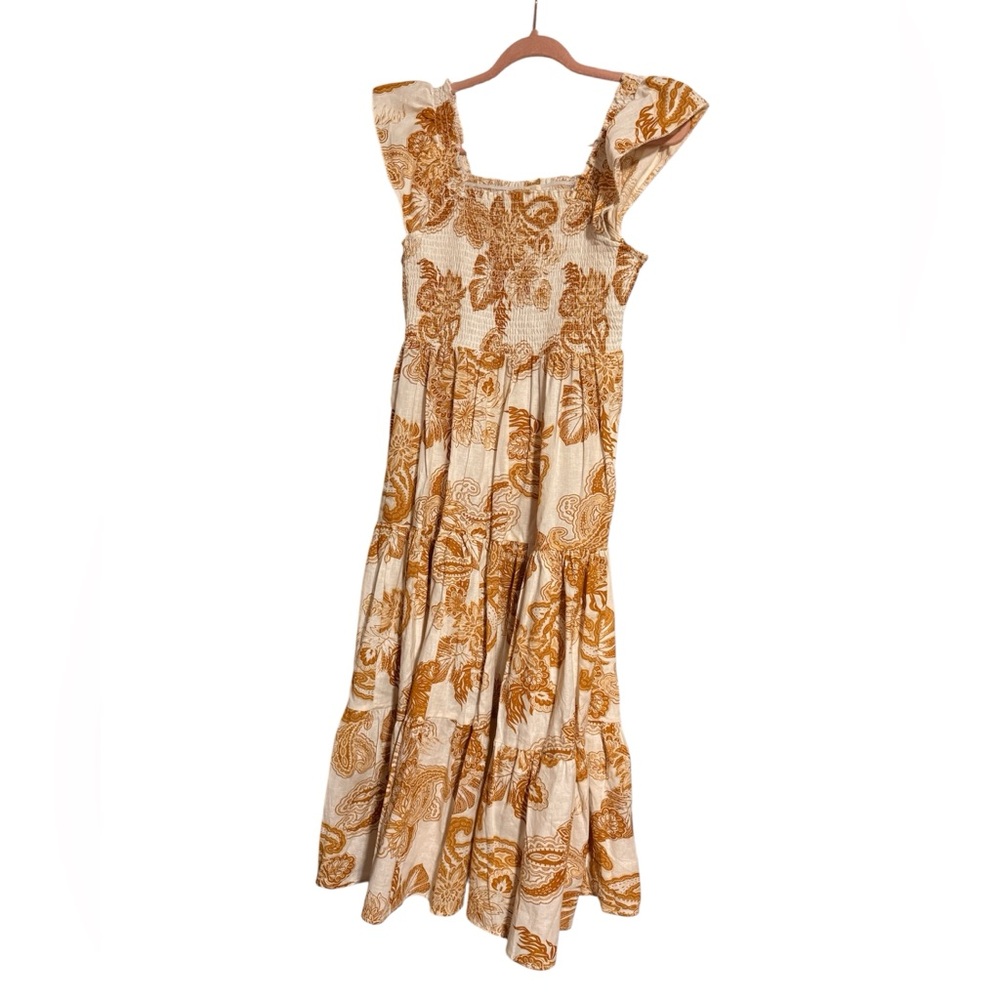 Elegant Brown Floral Maxi Dress